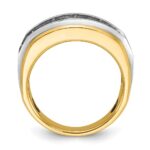 IBGoodman 14k Men's Polished Satin and Grooved 7-Stone Ring Mounting - Image 2