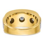 IBGoodman 14k Men's Polished Satin and Grooved 7-Stone Ring Mounting - Image 7