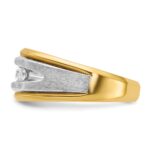 IBGoodman 14k Two-tone 1/2 carat Lab Grown Diamond VS/SI+ G+ Five Stone Complete Polished and Satin Men's Ring - Image 3