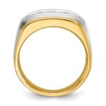 IBGoodman 14k Two-tone 1 carat Lab Grown Diamond VS/SI+ G+ Five Stone Complete Polished and Satin Men's Ring - Image 2