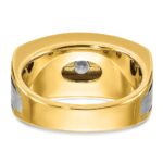 IBGoodman 14k Two-tone Men's Polished Satin and Grooved 7-Stone Ring Mounting - Image 7