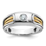 14k Two-tone IBGoodman Men's Polished and Cut-Out Ring Mounting