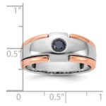 14k Two-tone White/Rose Gold IBGoodman Men's 1/4 carat Black Diamond Complete Ring - Image 7
