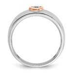 14k Two-tone White/Rose Gold IBGoodman Men's 1/4 carat Diamond Complete Ring - Image 2