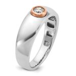 14k Two-tone White/Rose Gold IBGoodman Men's 1/4 carat Diamond Complete Ring - Image 8