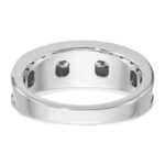 IBGoodman 14k White Gold with Black Rhodium Men's Polished Satin and Grooved 5-Stone 1/2 Carat AA Quality Diamond Ring - Image 5
