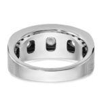 IBGoodman 14k White Gold Men's Polished and Satin 5-Stone 1 Carat AA Quality Diamond Ring - Image 7