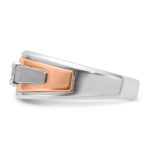 14k Two-tone White/Rose Gold IBGoodman Men's Satin Diamond Ring Mounting - Image 5