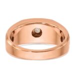 14k Two-tone White/Rose IBGoodman Men's 1/2 carat Black/White Diamond Complete Ring - Image 6