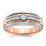 14k Two-tone White/Rose Gold IBGoodman Men's 1/5 carat Diamond Complete Ring