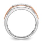 IBGoodman 14k White and Rose Gold Men's Polished 5-Stone 1/4 Carat AA Quality Diamond Ring
