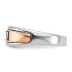 IBGoodman 14k White and Rose Gold Men's Polished 5-Stone Ring Mounting - Image 2