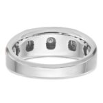 IBGoodman 14k White and Rose Gold Men's Polished 5-Stone Ring Mounting - Image 4