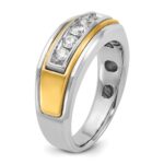 IBGoodman 14k Two-tone Men's Polished 5-Stone 1/2 Carat AA Quality Diamond Ring - Image 6