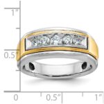 IBGoodman 14k Two-tone Men's Polished 5-Stone 1/2 Carat AA Quality Diamond Ring - Image 2