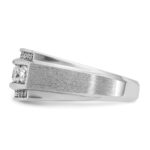 IBGoodman 14k White Gold 1 1/5 carat Lab Grown Diamond VS/SI+ G+ Complete Polished and Satin Three Row Men's Ring - Image 3