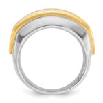 14k Two-tone IBGoodman Men's Polished 5-Stone Ring Mounting - Image 2