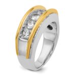IBGoodman 14k Two-tone 1 1/2 carat Lab Grown Diamond VS/SI+ G+ Complete Men's Ring - Image 6