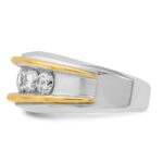 IBGoodman 14k Two-tone 2 carat Lab Grown Diamond VS/SI+ G+ Complete Men's Ring - Image 3