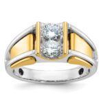 14k Two-tone IBGoodman Men's 3/4 carat Diamond Complete Ring