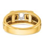 IBGoodman 14k Two-tone Men's Polished Satin and Cut-Out 1/2 Carat AA Quality Diamond Cross Ring - Image 7