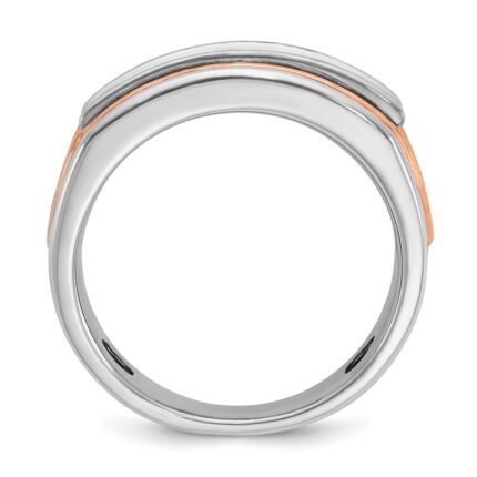 IBGoodman 14k Rose and White Gold Men's Polished Cut-Out 5-Stone Ring Mounting