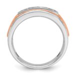 IBGoodman 14k Rose and White Gold Men's Polished Cut-Out 5-Stone 1/2 Carat AA Quality Diamond Ring - Image 2