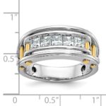 IBGoodman 14k Two-tone Men's Polished and Cut-Out Square 5-Stone Ring Mounting - Image 3