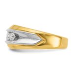 IBGoodman 14k Two-tone Men's Polished and Grooved 5-Stone Ring Mounting - Image 4