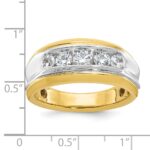 IBGoodman 14k Two-tone Men's Polished and Grooved 5-Stone Ring Mounting - Image 2