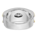 14k Two-tone IBGoodman Men's Polished 7-Stone Ring Mounting - Image 7