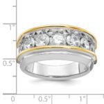 14k Two-tone IBGoodman Men's Polished 7-Stone Ring Mounting - Image 3