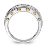 IBGoodman 14k Two-tone Men's Polished and Cut-Out 5-Stone 1 Carat AA Quality Diamond Ring - Image 2