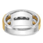 IBGoodman 14k Two-tone Men's Polished and Textured 5-Stone 1 Carat AA Quality Diamond Ring - Image 7