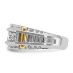 IBGoodman 14k Two-tone Men's Polished and Textured 5-Stone Ring Mounting - Image 5