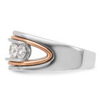IBGoodman 14k White and Rose Gold Men's Polished and Cut-Out 5-Stone Ring Mounting - Image 5