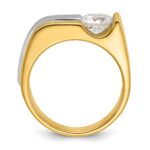 IBGoodman 14k Two-tone 1 1/4 carat Lab Grown Diamond VS/SI+ G+ Complete Polished and Brushed Men's Ring - Image 2