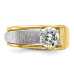 IBGoodman 14k Two-tone 1 1/4 carat Lab Grown Diamond VS/SI+ G+ Complete Polished and Brushed Men's Ring - Image 4