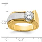 IBGoodman 14k Two-tone 1 1/4 carat Lab Grown Diamond VS/SI+ G+ Complete Polished and Brushed Men's Ring - Image 9