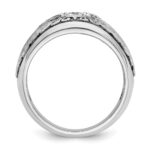 IBGoodman 14k White Gold with Black Rhodium Men's Polished and Textured 5-Stone 1/2 Carat AA Quality Diamond Ring - Image 2