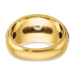 IBGoodman 14k with Black Rhodium Men's Polished and Textured Solitaire 1/2 Carat AA Quality Diamond Ring - Image 5