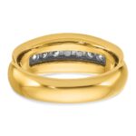 IBGoodman 10k Two-tone Men's Polished and Grooved Bezel Set 7-Stone 1/2 Carat A Quality Diamond Ring - Image 7