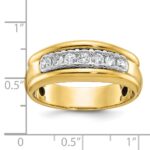 IBGoodman 10k Two-tone Men's Polished and Grooved Bezel Set 7-Stone 1/2 Carat A Quality Diamond Ring - Image 3