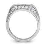 IBGoodman 14k White Gold Men's Polished 1 7/8 Carat AA Quality Diamond Ring - Image 2