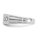 IBGoodman 14k White Gold Men's Polished and Grooved 7-Stone Square 1 Carat AA Quality Diamond Ring - Image 5