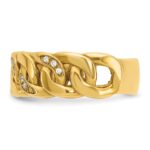 14k IBGoodman Men's Link Design 1/8 carat Diamond Complete Ring - Image 5
