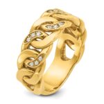 14k IBGoodman Men's Link Design 1/8 carat Diamond Complete Ring - Image 8