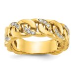 14k IBGoodman Men's Link Design 1/8 carat Diamond Complete Ring