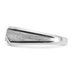 IBGoodman 14k White Gold with Black Rhodium 1/15 carat Lab Grown Diamond VS/SI+ G+ Complete Polished and Satin Men's Ring - Image 3