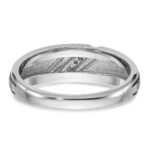 IBGoodman 14k White Gold with Black Rhodium 1/15 carat Lab Grown Diamond VS/SI+ G+ Complete Polished and Satin Men's Ring - Image 5